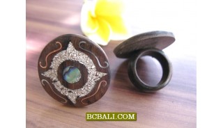 Bali Handmade Wood Rings Accessories Designs 